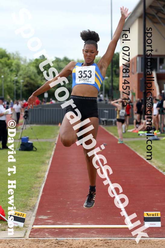 Womens under-20s long jump, 2021 Northern Senior and Under-20s Champs., Leigh. Photo: David T. Hewitson/Sports for All Pics